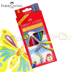 Цветни моливи Junior Grip 10 броя с острилка Faber Castell 